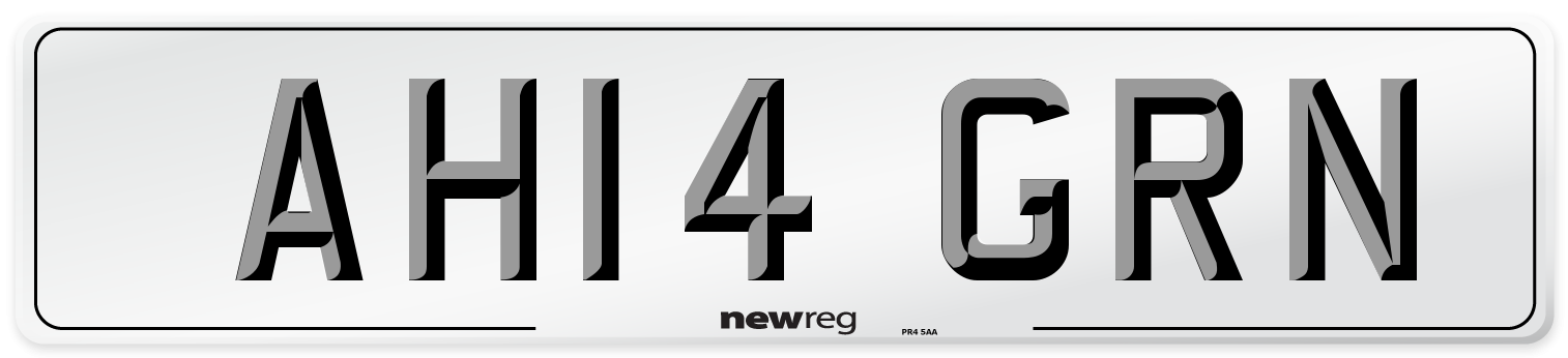 AH14 GRN Number Plate from New Reg